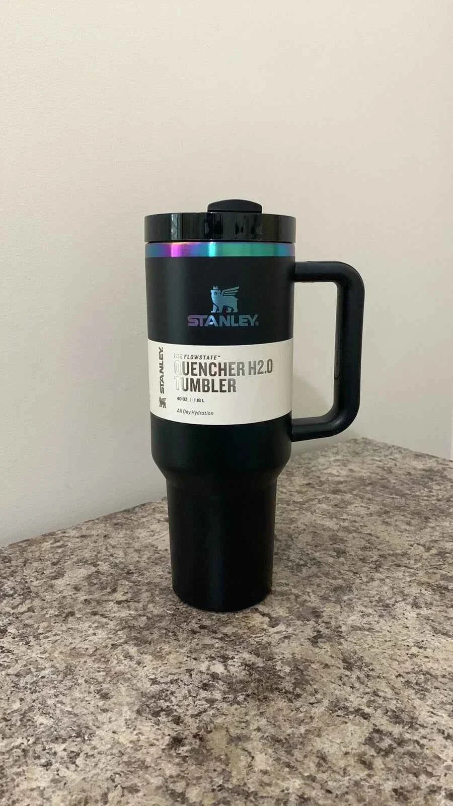 Black Iridescent Chrome Stanley 40 oz Quencher H2.0 Tumbler