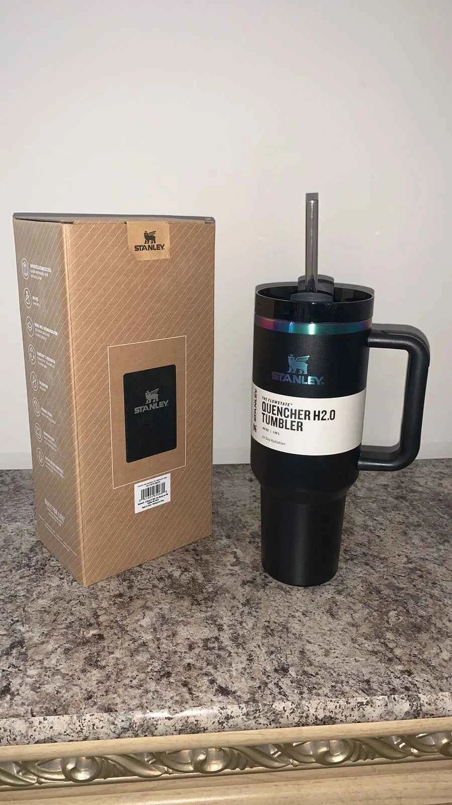 Black Iridescent Chrome Stanley 40 oz Quencher H2.0 Tumbler