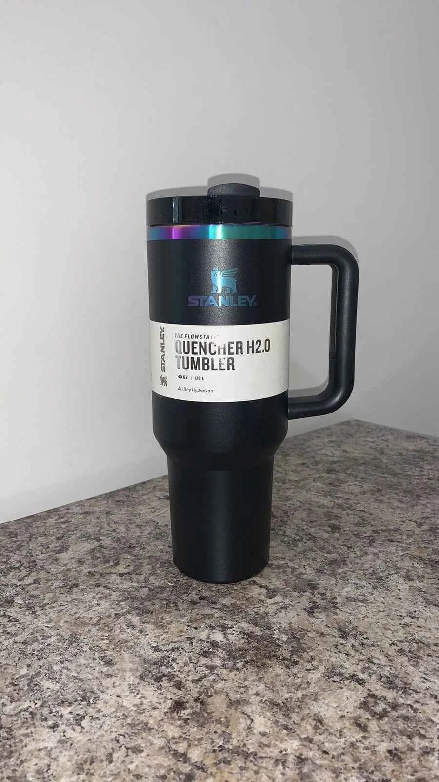 Black Iridescent Chrome Stanley 40 oz Quencher H2.0 Tumbler