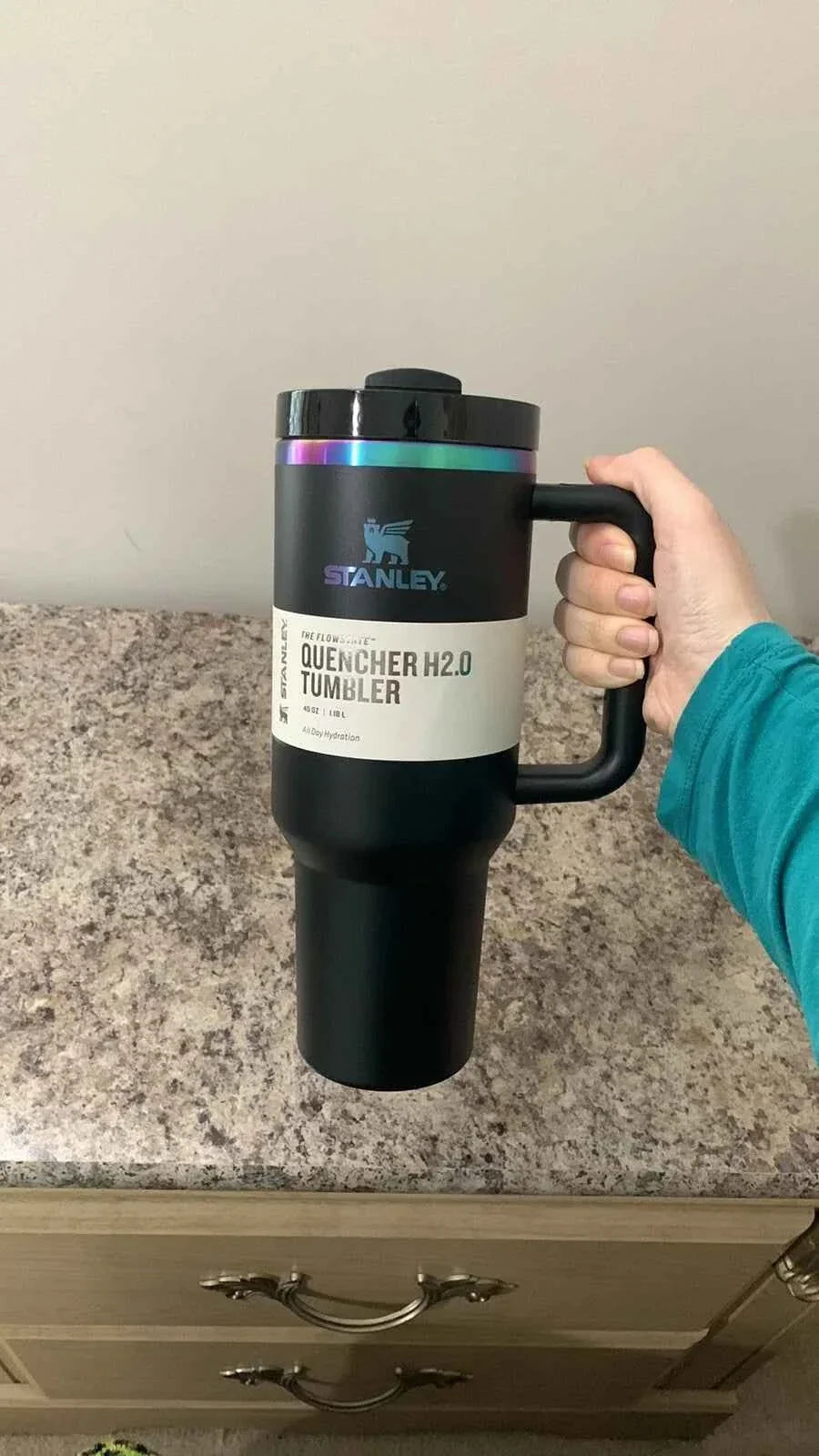 Black Iridescent Chrome Stanley 40 oz Quencher H2.0 Tumbler
